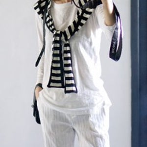 [당일출고]후드 스트라이프 머플러 - 2c