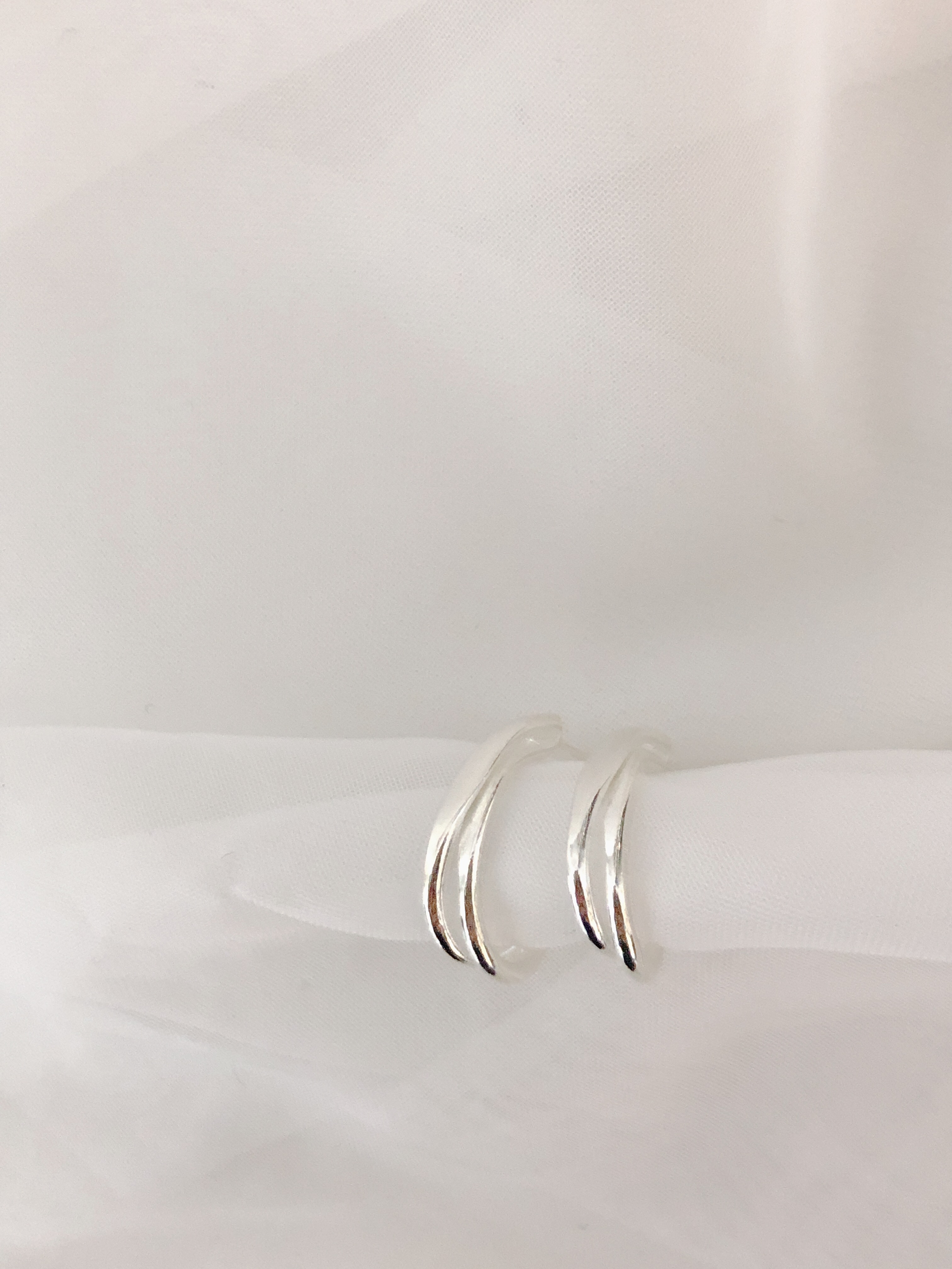 925silver 더블라인 링 귀걸이