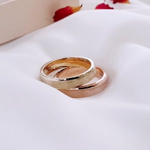 플레인 무광 실버 커플링 한쌍 학생 커플반지, 루나리스 커플링