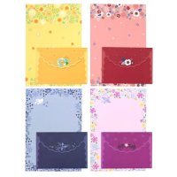 colorful blank floral letter writing paper envelope SET Blank Flowers