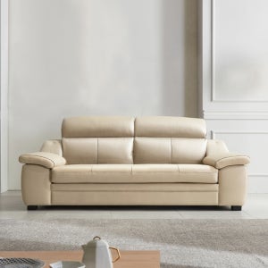 동서가구 노브 천연면피가죽 3인 소파(스툴미포함) DF909059