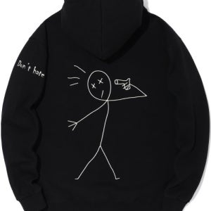 [꼼파뇨] 레터링 타투 후드 기모 블랙 compagno10