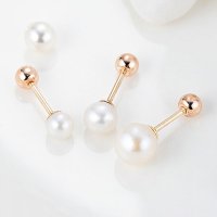 준쥬얼리 14K 천연 담수진주 피어싱  3mm