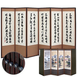 박씨상방 추사 김정희 진주 고화 6폭 병풍 산수 + 특허 버팀 고무 고정 장치