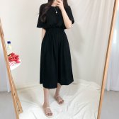 체형커버 허리밴딩 롱 인생 원피스