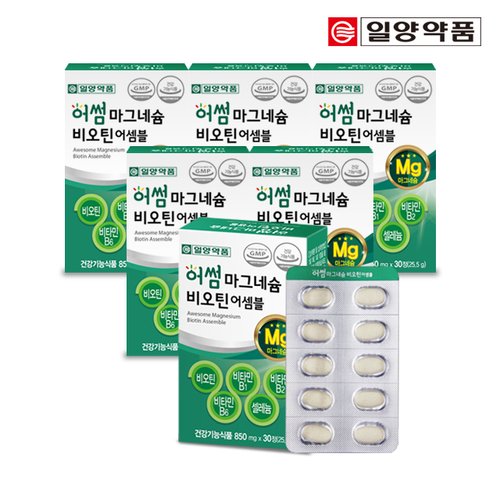 일양약품 산화 마그네슘 영양제 6개월분 (쇼핑백) 비오틴 비타민B 컴플렉스