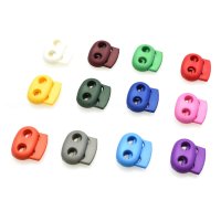 100pcspack Mixed Colorful 5mm Hole Plastic Stopper Cord Lock Bean Toggle Clip Apparel Shoelace Sport