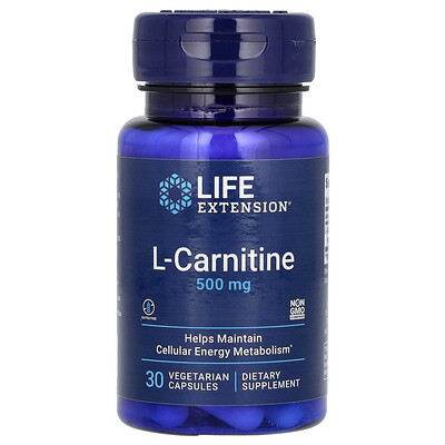 라이프 익스텐션 Life Extension <b>L-카르니틴</b>, <b>500mg</b>, 베지 캡슐 30정