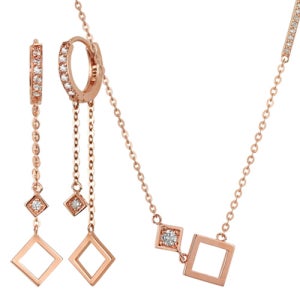 14K 18K 히든스퀘어 세트 (목걸이,귀걸이)