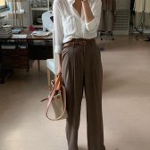 런던플랏 핀턱 와이드 슬랙스 팬츠