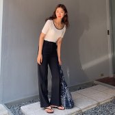 하이웨스트 맥시 찰랑 와이드 슬랙스