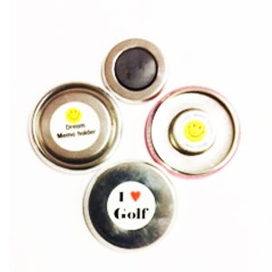 국산버튼제작기용 58mm자석메모홀더버튼[뒷면은 은색 스티커로 마무리한 초강력 자석메모홀더 버튼형 재료]