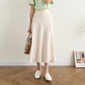 플레어 롱 새틴스커트