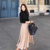 아뜨랑스 sk2944 보드라운 착용감의 뒷밴딩 롱플레어 스커트