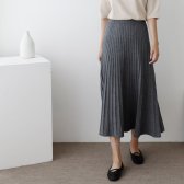 플리츠 가을 니트 플레어 밴딩 골지 롱 스커트