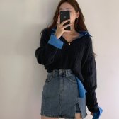 스트 슬릿 데님 스커트