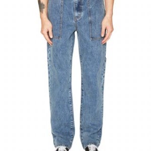 [랩원오원] 카펜터 스톤워시 스트레이트 데님 팬츠 (MID BLUE) LM1DTM04MB