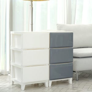 보노하우스 모던 에센셜 플라스틱 서랍장 3단 틈새 수납장