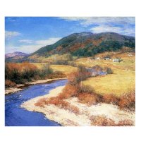 19 YGF 10025 윌러드 메트캐프 시냇물풍경화 Willard Metcalf Indian Summer, Vermont 미국화가그림 사이즈 80x67cm 직접그린 유화그림 주문제