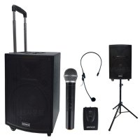 MS-617 블루투스 600W 캐리어형 이동식앰프 스피커 무선마이크 2개 충전식