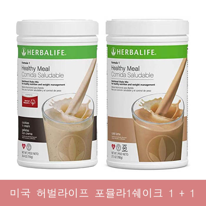 <b>허벌라이프</b> 미국 포뮬라1 쉐이크 1+1 쿠키앤크림+ 카페라떼  2개  750g