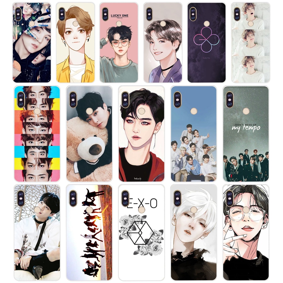 148 zx kpop exo 럭키 하나 tpu 소프트 실리콘 전화 케이스 xiaomi redmi 참고 4 4x5 7 6 프로 플러스 a2 라이트 커버