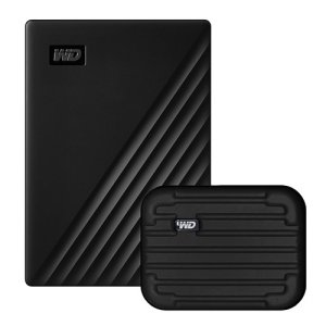 WD My Passport 휴대용 외장하드 + 파우치  4TB  블랙 WDBYFT0040BBK-WESN