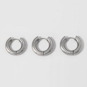 [타티아나] [1+1] SMALL BOLD HOOP EARRING SET SE0086
