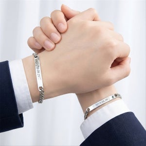 1+1 각인 써지컬 데이체인 팔찌 커플 학생 기념일, TORING❤️각인커플링