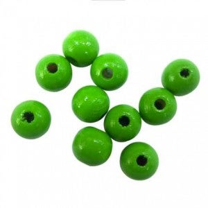 2000 크리앤조이 나무모형재료 - 칼라우든볼 12mm (3mm 구멍) 1봉 (12개입) - (green) - FN7312-02