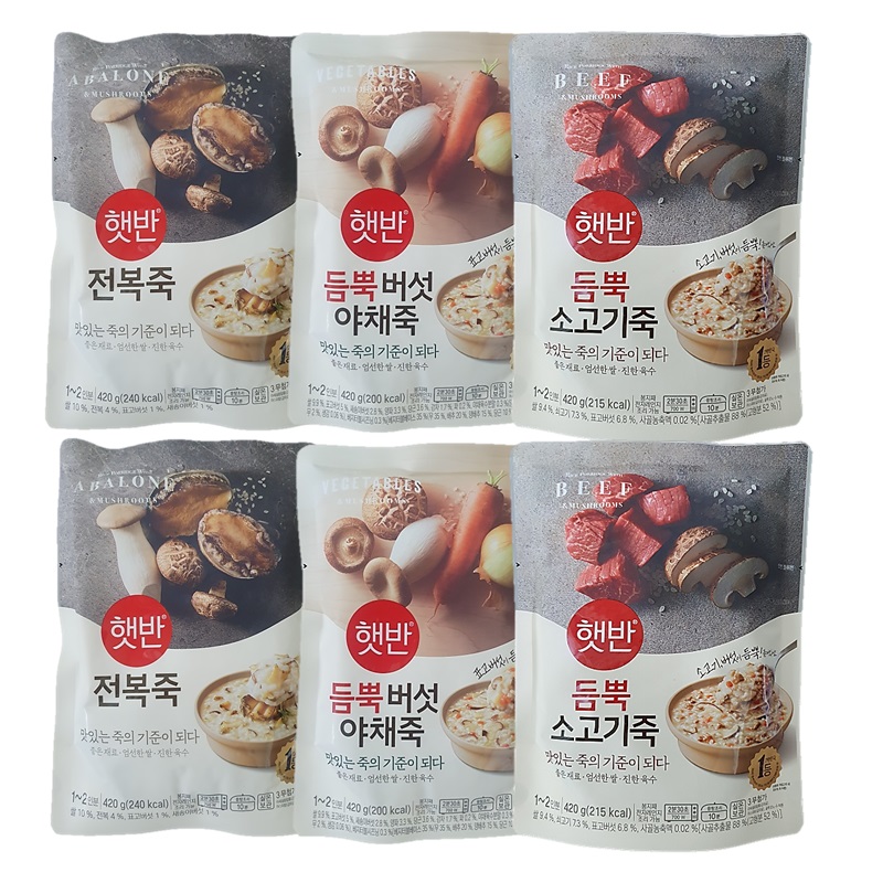 총 / 비비고죽 전복2+버섯야채2+소고기2