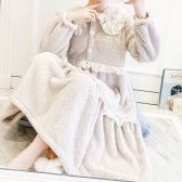 몽글몽글 양털 원피스 수면 잠옷 겨울 레이스 파자마 WTB0019-01-003
