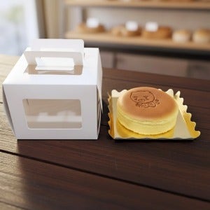 화이트 미니 창 케익상자 골드하판포함 50장