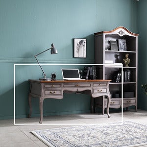 수입 프렌치 엔틱가구 원목 엘라 아트퍼니 그레이 책상