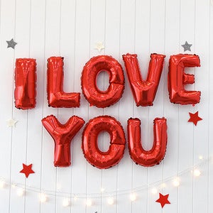 알파벳은박풍선세트 [I LOVE YOU] 레드