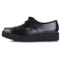 [티유케이]A8533 Black Leather Lace-Up Pointed Creeper