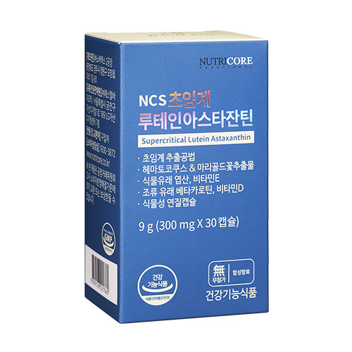 뉴트리코어 NCS 초임계 루테인 <b>아스타잔틴</b> 300mg x 30캡슐