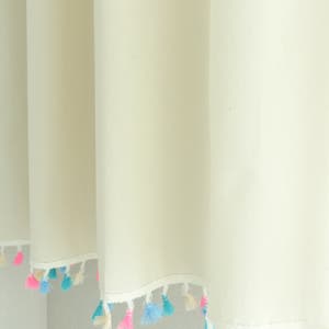 레인보우 테슬 아이방 아기방 커튼 광목 남자 여자 여아 키즈 유아 어린이 아동 작은창 짧은