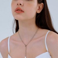 카인더베이비 heart drop chain necklace