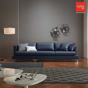 GVEN 지벤 보니타 PU 원단 네이비 4인용 소파