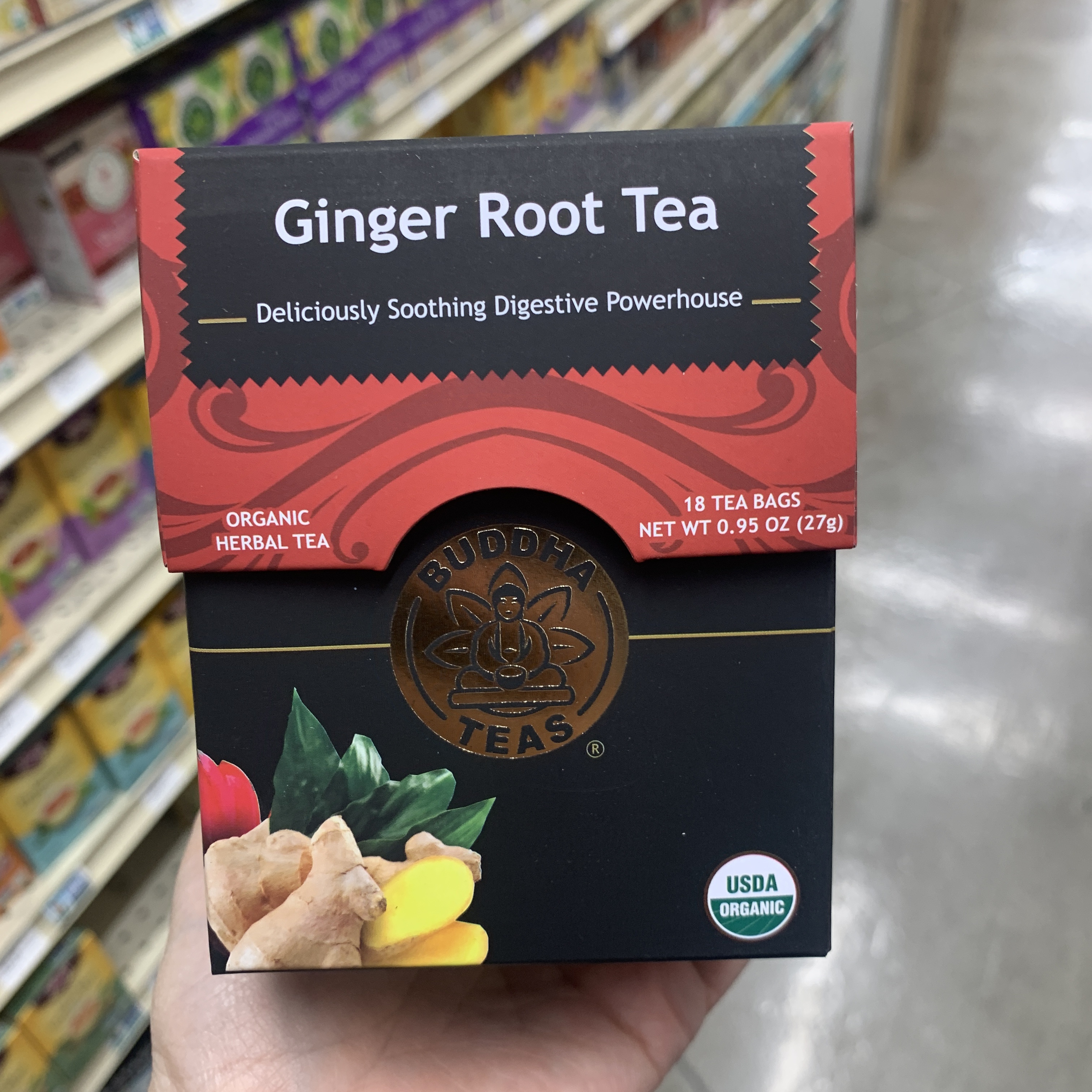 미국 Buddha Tea 유기농 프리미엄<b>진저 루트</b> 티 18티백 27g