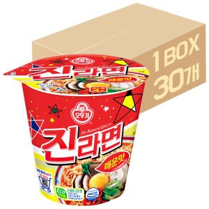 오뚜기 진라면 매운맛 소컵 x 30개 / 컵라면 한박스 사발면