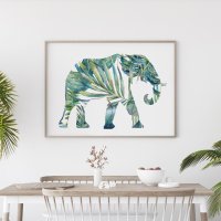 위드포스터 그린 코끼리 액자 인테리어 그림 A3 포스터