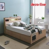 데코라인 코넬 피카 LED 더블 수납 침대+양면매트 DKN083C