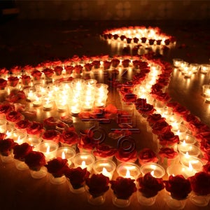 빅하트 이벤트셋트 / 구성 # 티라이트100개 # 투명컵200개 # 이벤트장미100개 # 점화기1개 # 레드블룸1봉,특별한 결혼프로포즈 깜짝이벤트소품 100일 연인고백 생일풍선장식