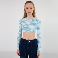 [어나더에이] Waterdyed Crop T-shirt [Blue]