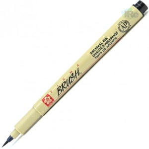 2000 사쿠라 피그마 마이크론 피그먼트 드로잉펜 브러쉬펜 붓펜 낱개 - XSDK-BR#49.블랙 Brush - 캘리그라피펜