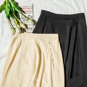 언발사선콩단추롱스커트