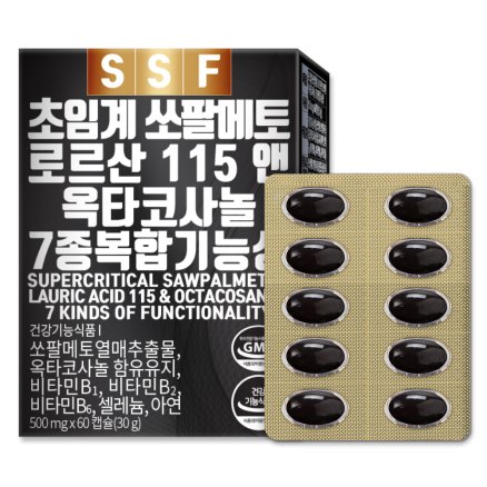 동서바이오팜 순수식품 쏘팔메토 로르산 115 앤 옥타코사놀 500mg x 60캡슐