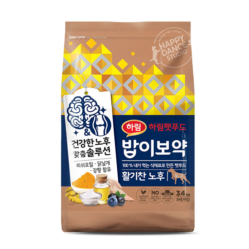 하림펫푸드 밥이보약 강아지 시니어 사료 3.4kg